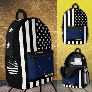 Personalised Alaska Flag bag, American Flag Printed Backpack