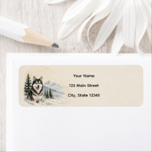 Personalised Alaskan Malamute Return Address Label