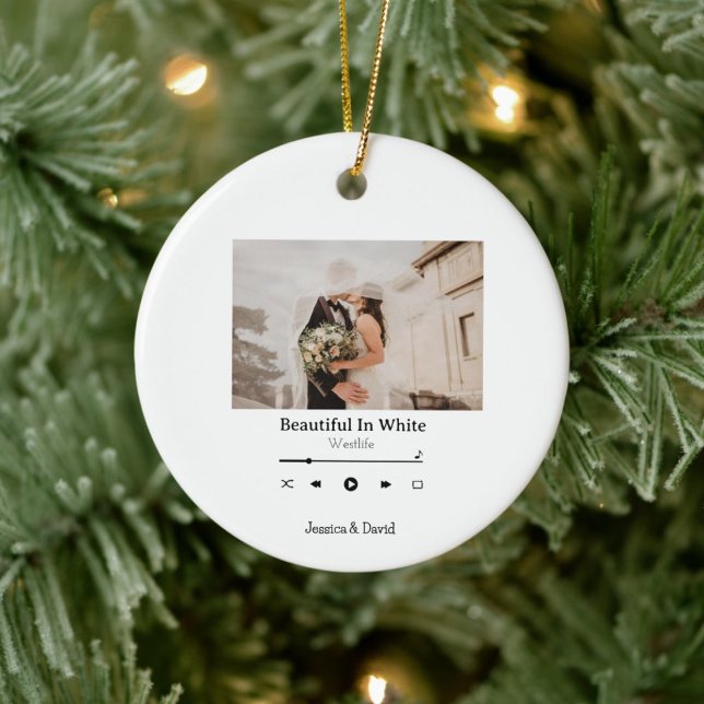 Personalised Album Cover Any Photo Song Playlist  Ceramic Ornament (Creator Uploaded)