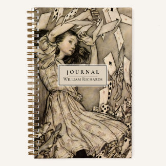 Personalised Alice Wonderland Art Dotted Journal