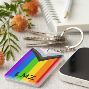 Personalised All Inclusive Pride Flag Keychain
