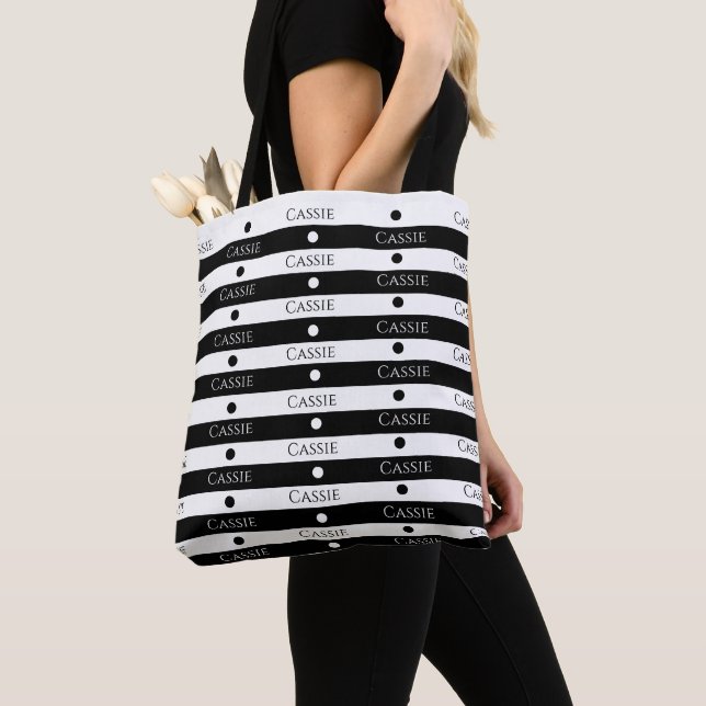 Personalised All Over Print Stripes Tote Bag (Close Up)