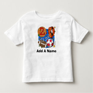Personalised All Star Sports 2nd Birthday Tshirt