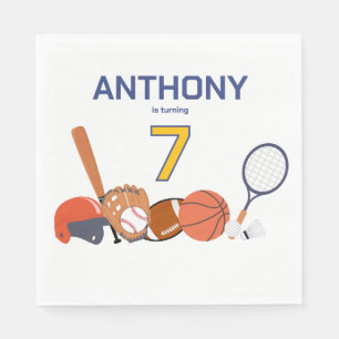 Personalised All-Star Sports Birthday Table Napkin