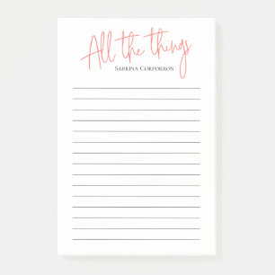 Personalised All the Things Script to do list Post-it Notes