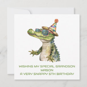 Personalised Alligator Birthday Card Son Grandson 