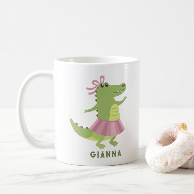 Personalised Alligator Coffee Mug (With Donut)