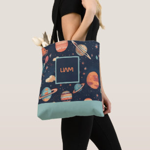 Personalised Allover printed Space Tote Bag