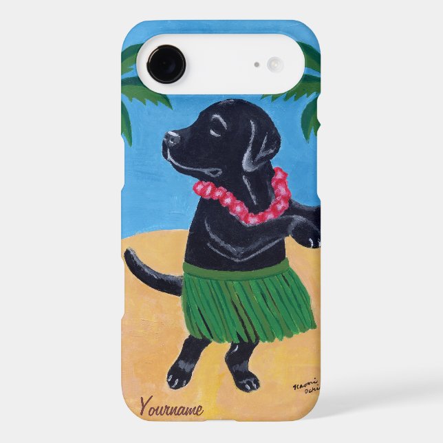 Personalised Aloha Black lab Painting Case-Mate iPhone Case (Back)