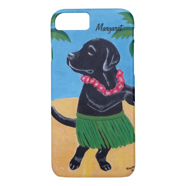 Personalised Aloha Black Labrador iPhone7 Case (Back)