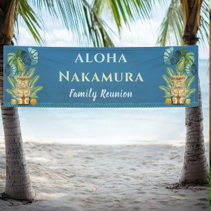 Personalised Aloha Welcome Family Reunion Banner