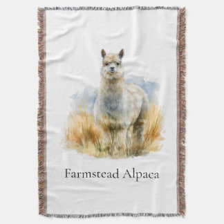 Personalised Alpaca Farmhouse Welcome Throw Blanket