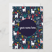 Personalised Alpaca Flat Card