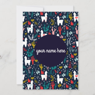 Personalised Alpaca Flat Card
