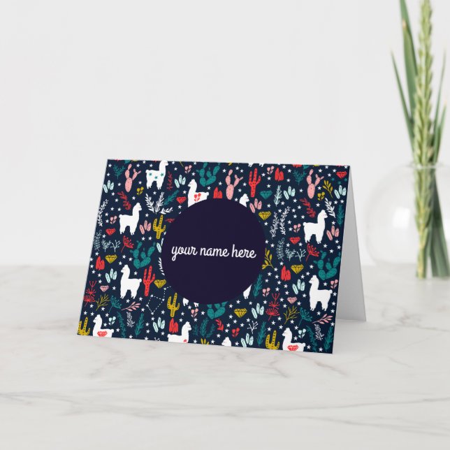 Personalised Alpaca Folded Card (Front)