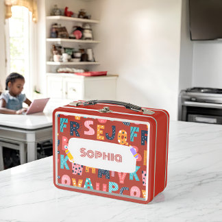 Personalised Alphabet Fun - Back to School Metal Lunch Box
