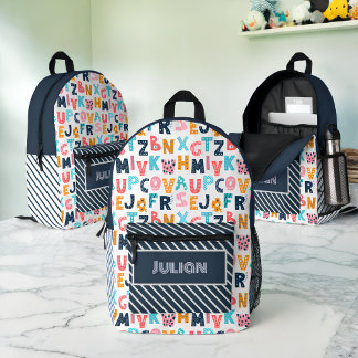 Personalised Alphabet Fun Kids - Back to School Printed Backpack