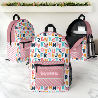 Personalised Alphabet Fun Kids - Back to School Printed Backpack