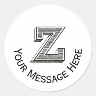 Personalised Alphabet z  Classic Round Sticker