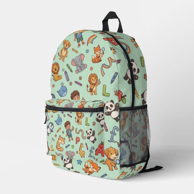 Personalised Alphaland Kid Explorer Backpack Green (Back Corner Right)