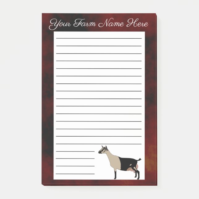 Personalised Alpine Dairy Goat Post-it Notes (Front)