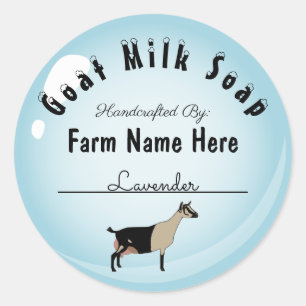 Personalised Alpine Goat Milk Soap Blue Bubble Classic Round Sticker