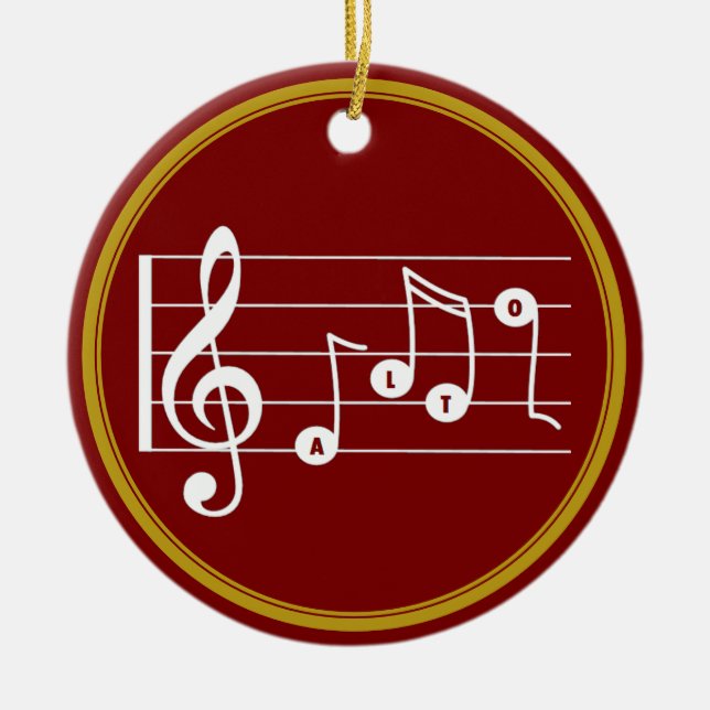 Personalised Alto Singer Musical Ceramic Ornament (Front)