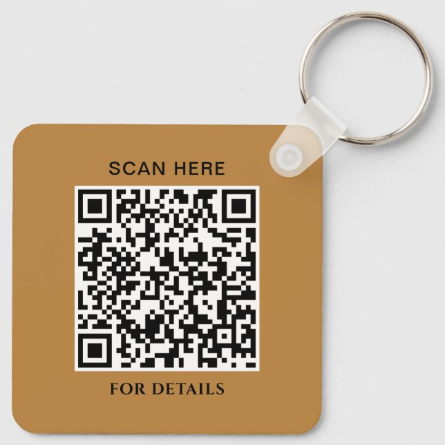 Personalised Aluminium Square Keychain with QR Cod (Back)