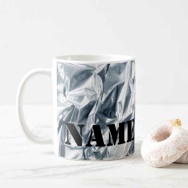 Personalised Aluminium Tin Foil Design Coffee Mug (With Donut)