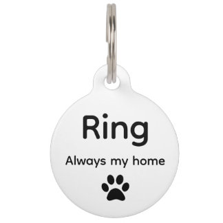 Personalised “Always My Home” Round dog ID Tag