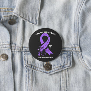 Personalised Alzheimer's Awareness Ribbon 7.5 Cm Round Badge