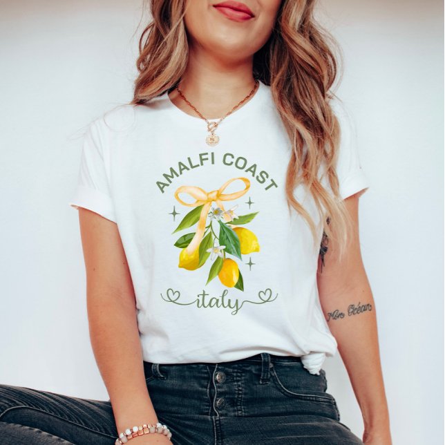  Personalised Amalfi Coast– Italy Lemon & Bow  T-Shirt (Creator Uploaded)
