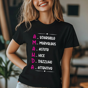 Personalised Amanda Name Art T-Shirt