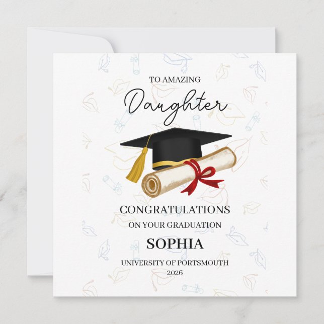 Personalised Amazing Daughter Graduation Card (Front)