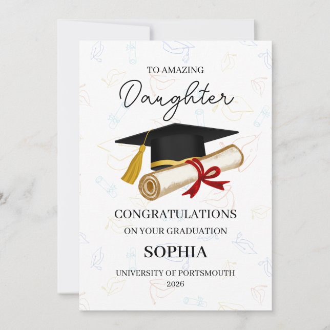 Personalised Amazing Daughter Graduation Card (Front)