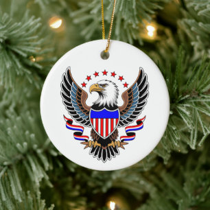Personalised American 250th Birthday Ceramic Ornament