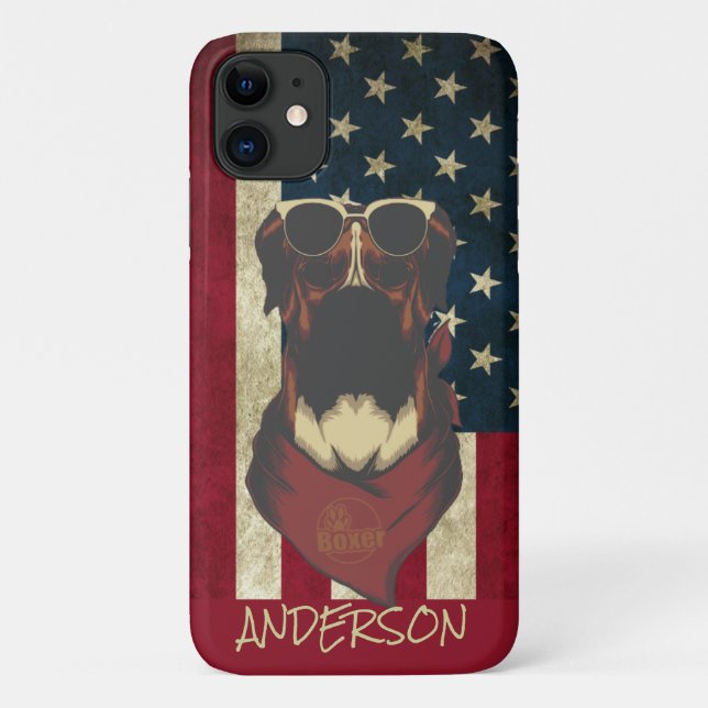 Personalised American Boxer Case-Mate iPhone Case (Back)