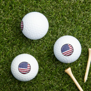 Personalised American Flag and Name signature Golf Balls