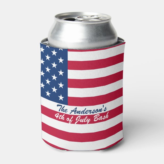 Personalised American Flag Can Cooler (Can Front)