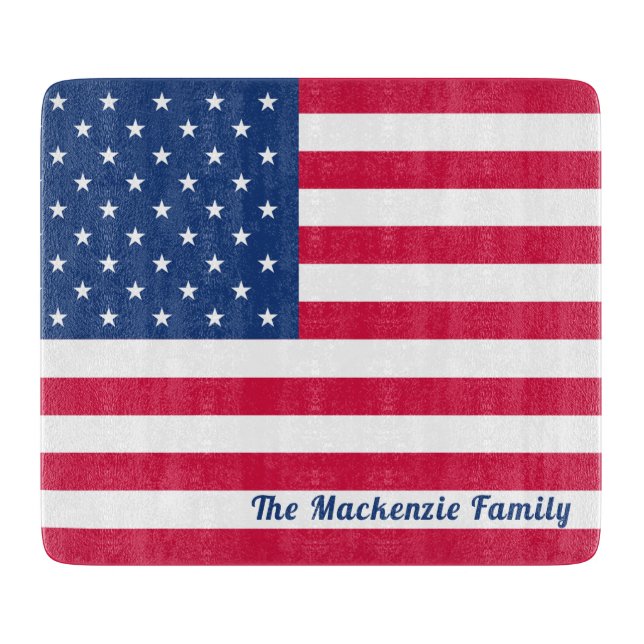 Personalised American Flag  Cutting Board (Front)