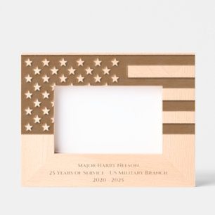 Personalised American Flag Memorial Etched Frames