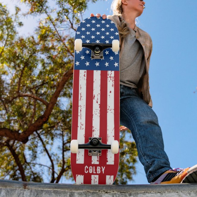 Personalised American Flag Patriotic Custom Skateboard