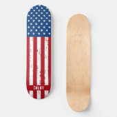 Personalised American Flag Patriotic Custom Skateboard (Front)