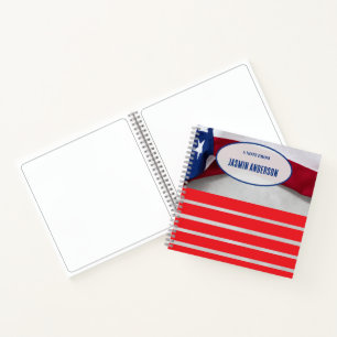 Personalised American Flag Patriotic USA Notebook