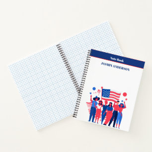Personalised American Flag Patriotic USA  Notebook