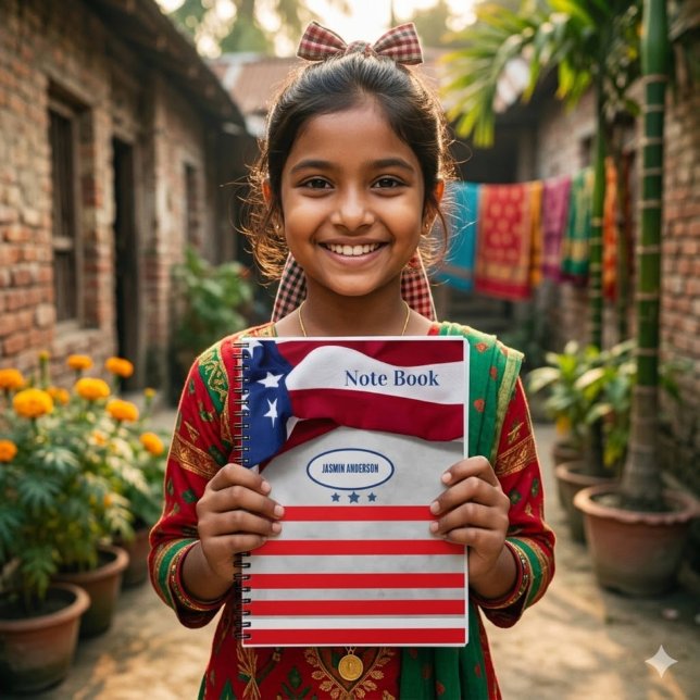 Personalised American Flag Patriotic USA  Notebook (Creator Uploaded)