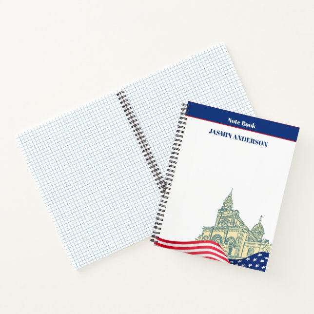 Personalised American Flag Patriotic USA  Notebook (Inside)