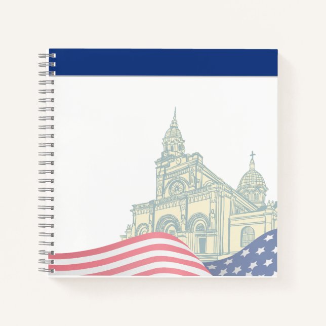 Personalised American Flag Patriotic USA  Notebook (Front)