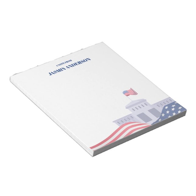 Personalised American Flag Patriotic USA  Notepad (Angled)