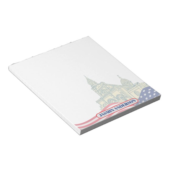 Personalised American Flag Patriotic USA  Notepad (Angled)